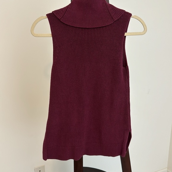Banana Republic Purple Cotton Sleeveless Cowl Neck Knit Sweater Sz XS - Picture 5 of 5